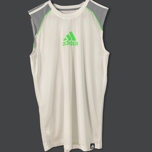Adidas Sleeveless Tank T-Shirt White & Gray sz XL